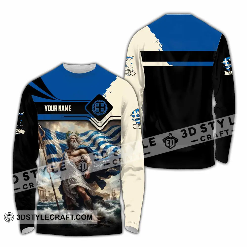 Unisex Shirt - Custom Greece Shirt Long Sleeve Shirt / S T-shirt