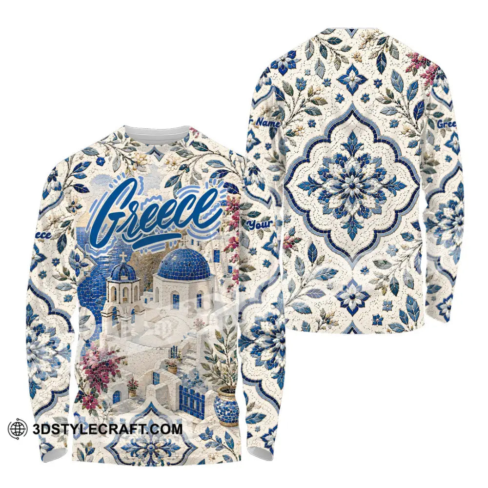 Unisex Shirt - Custom Greece Shirt - Long Sleeve Shirt / S - T-shirt