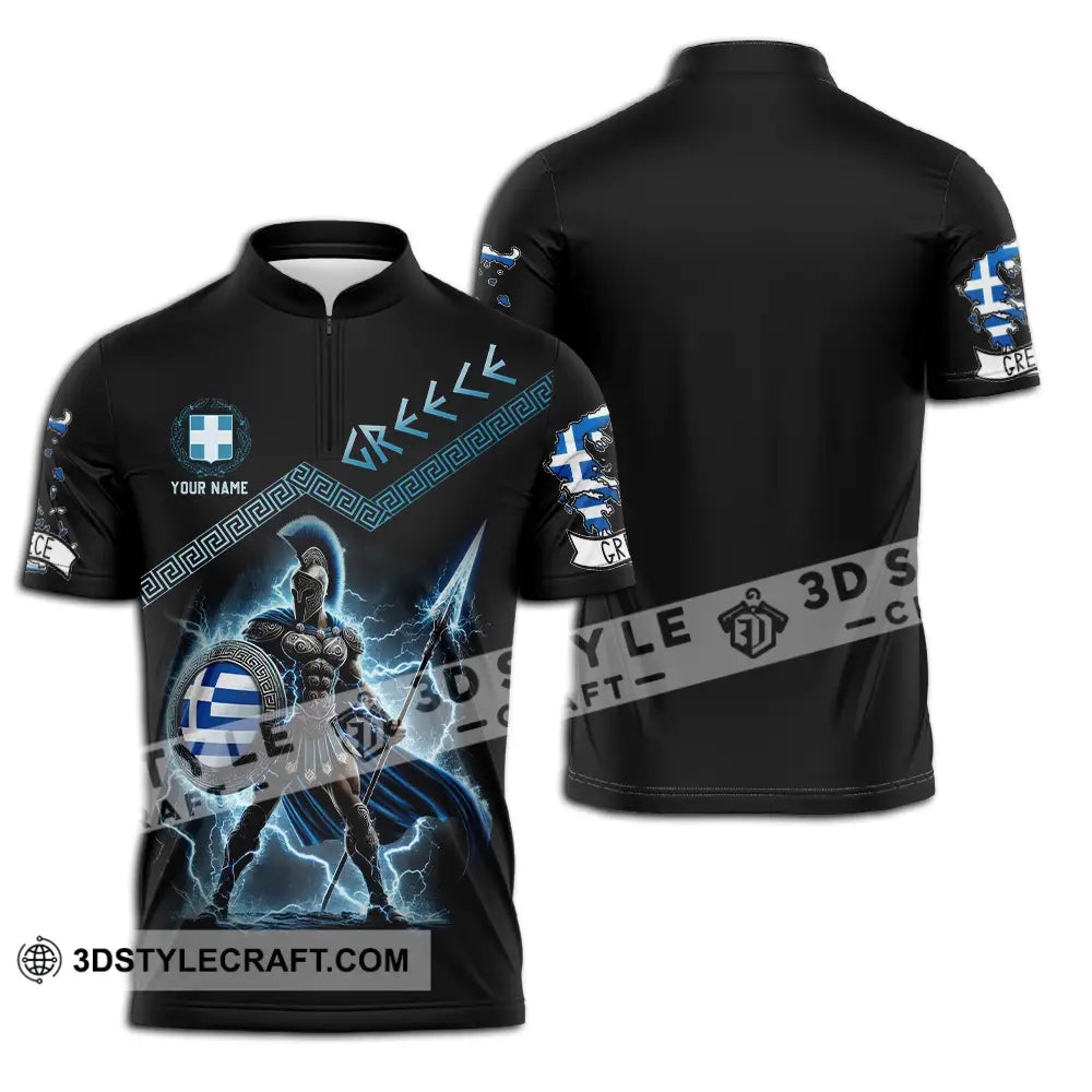 Unisex Shirt - Custom Greece Warrior Shirt Zipper Polo Shirt / S T-shirt