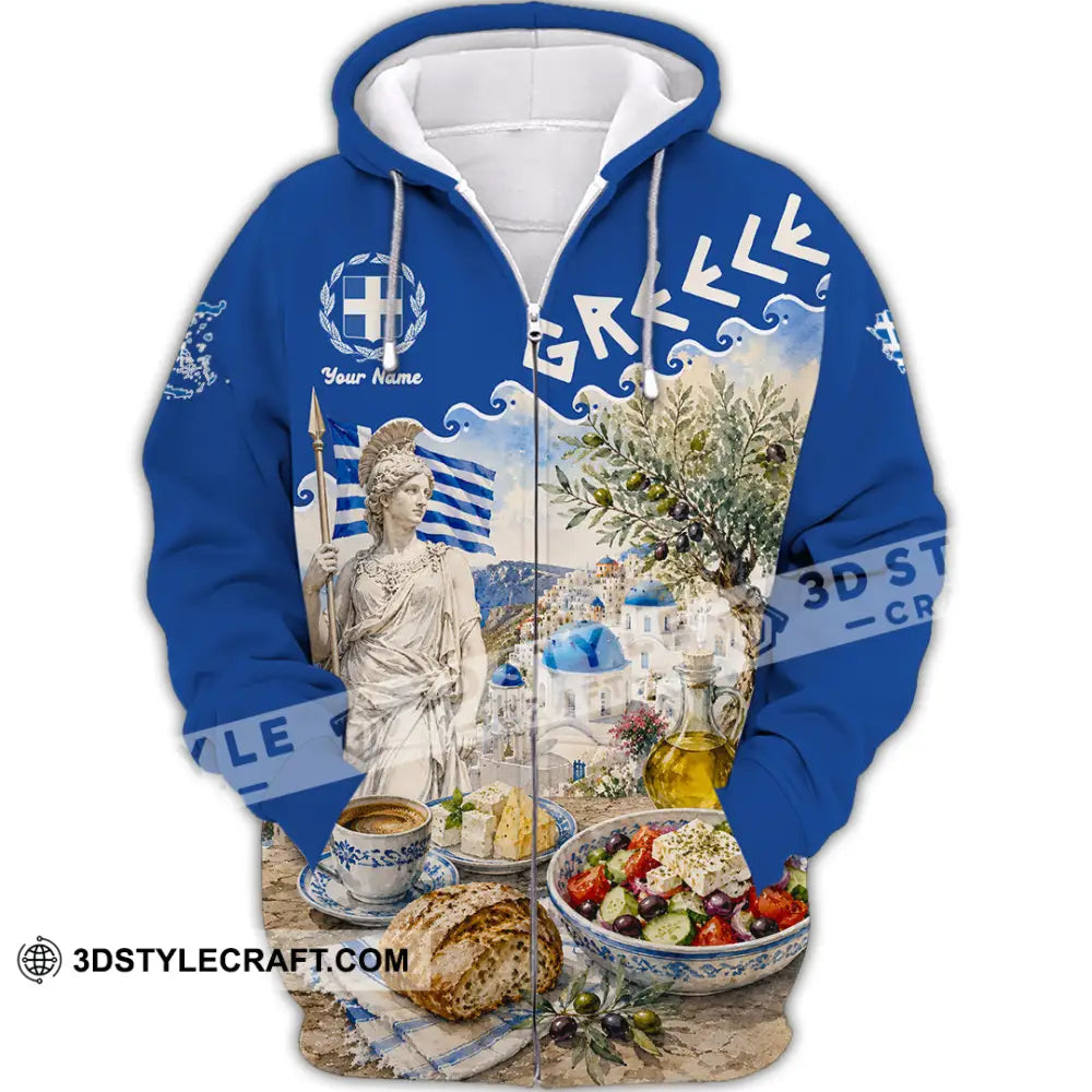 Unisex Shirt - Custom Greece Shirt - Zipper Hoodie / S - T-shirt