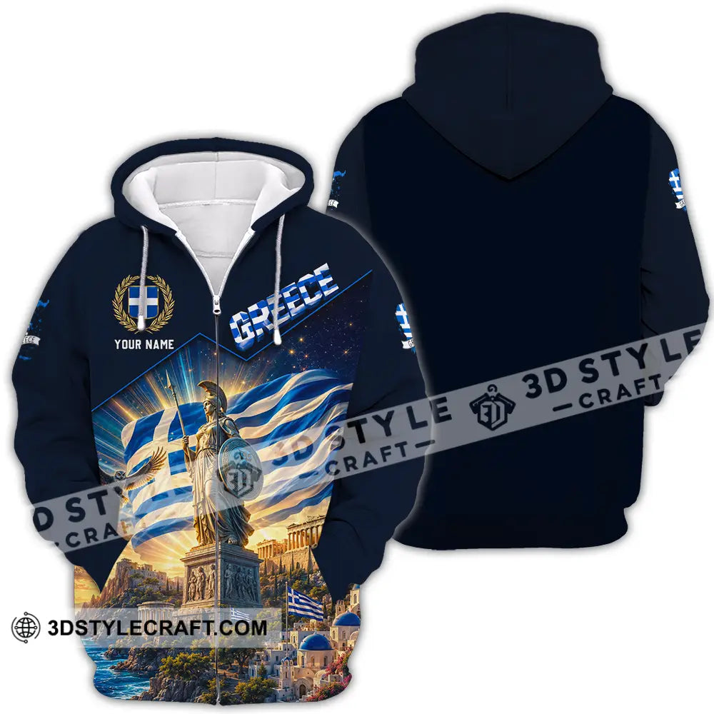 Unisex Shirt - Custom Greece Shirt - Zipper Hoodie / S - T-shirt