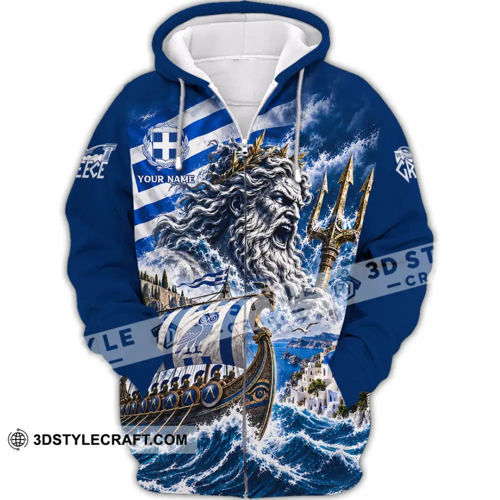 Unisex Shirt - Custom Greece Shirt - Zipper Hoodie / S - T-shirt