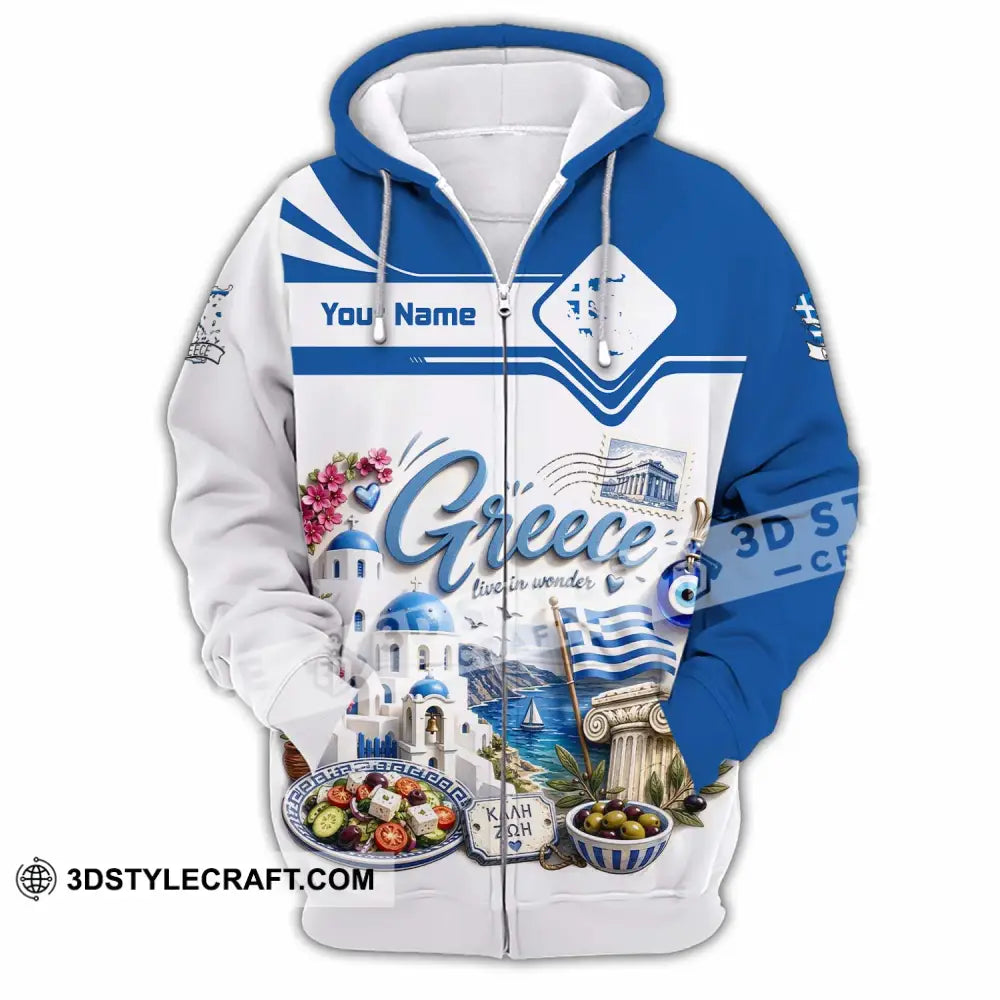 Unisex Shirt - Custom Greece Shirt - Zipper Hoodie / S - T-shirt