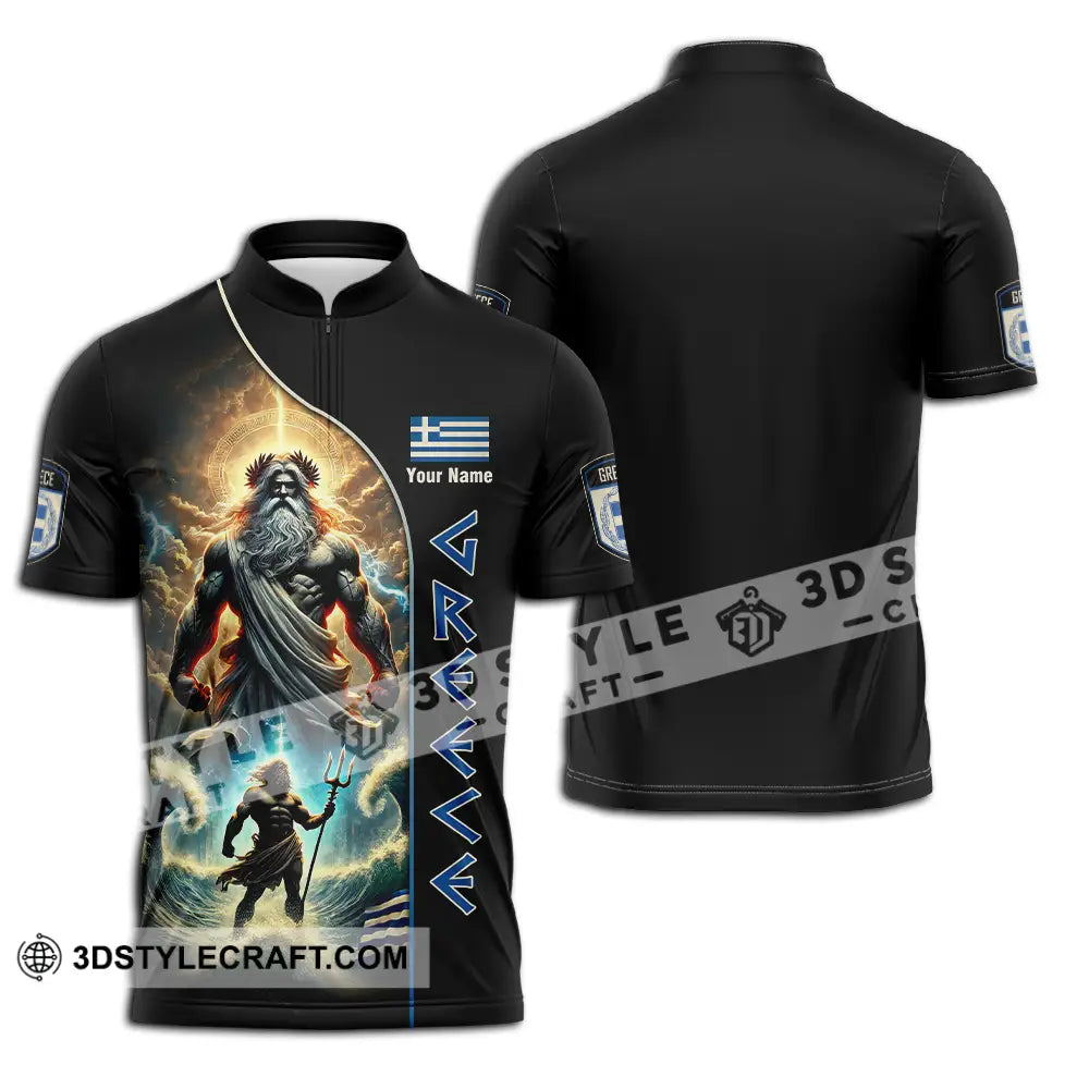 Unisex Shirt - Custom Greece Shirt Zipper Polo Shirt / S T-shirt
