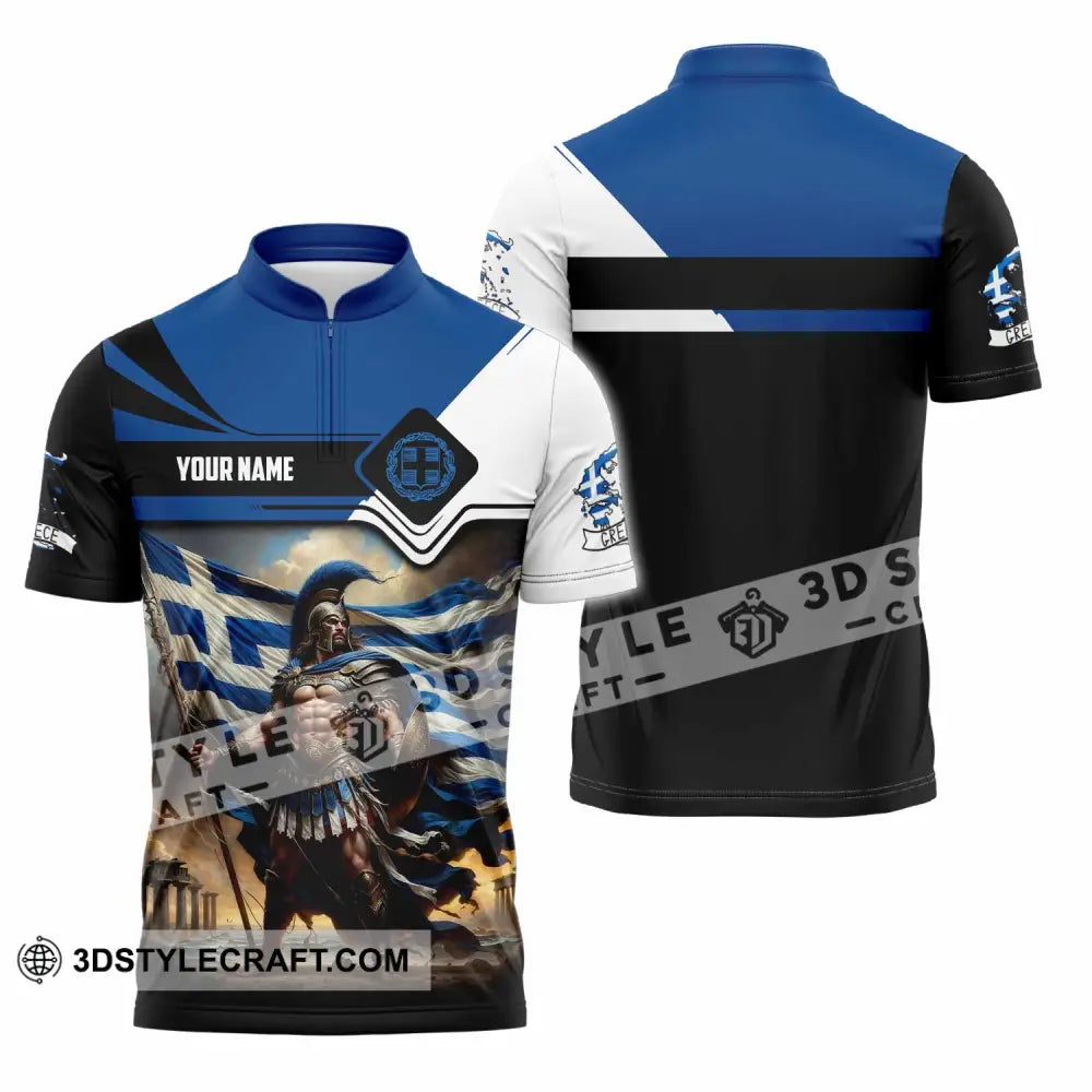 Unisex Shirt - Custom Greece Shirt Zipper Polo Shirt / S T-shirt