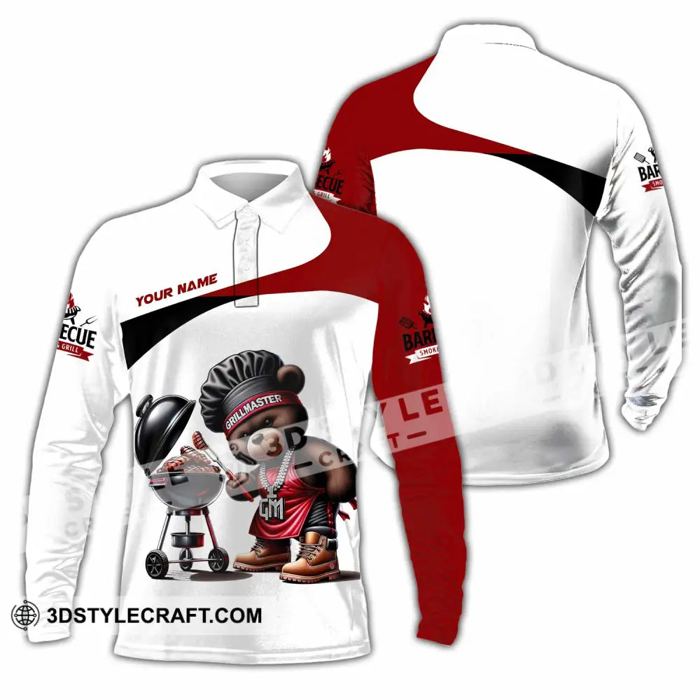 Unisex Shirt - Custom Grill Master Barbecue Shirt Long Sleeve Polo / S T-shirt