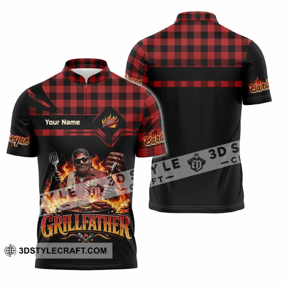 Unisex Shirt - Custom Grillfather Shirt - Zipper Polo Shirt / S - T-shirt