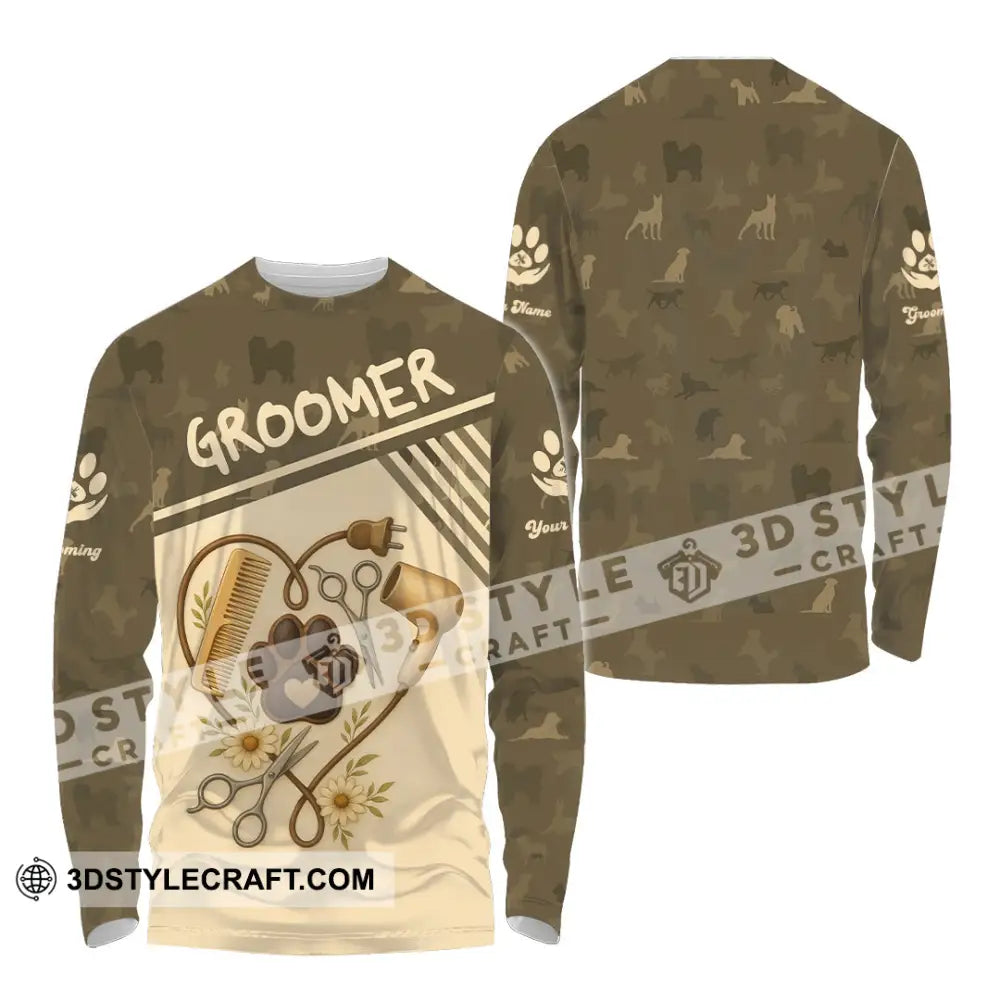 Unisex Shirt - Custom Groomer Shirt Long Sleeve Shirt / S T-shirt