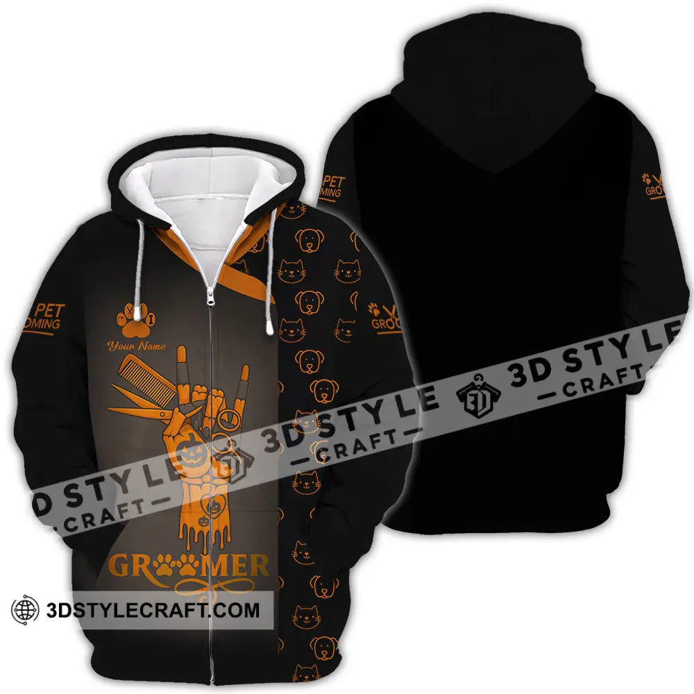 Unisex Shirt Custom Groomer Shirt Zipper Hoodie / S T shirt
