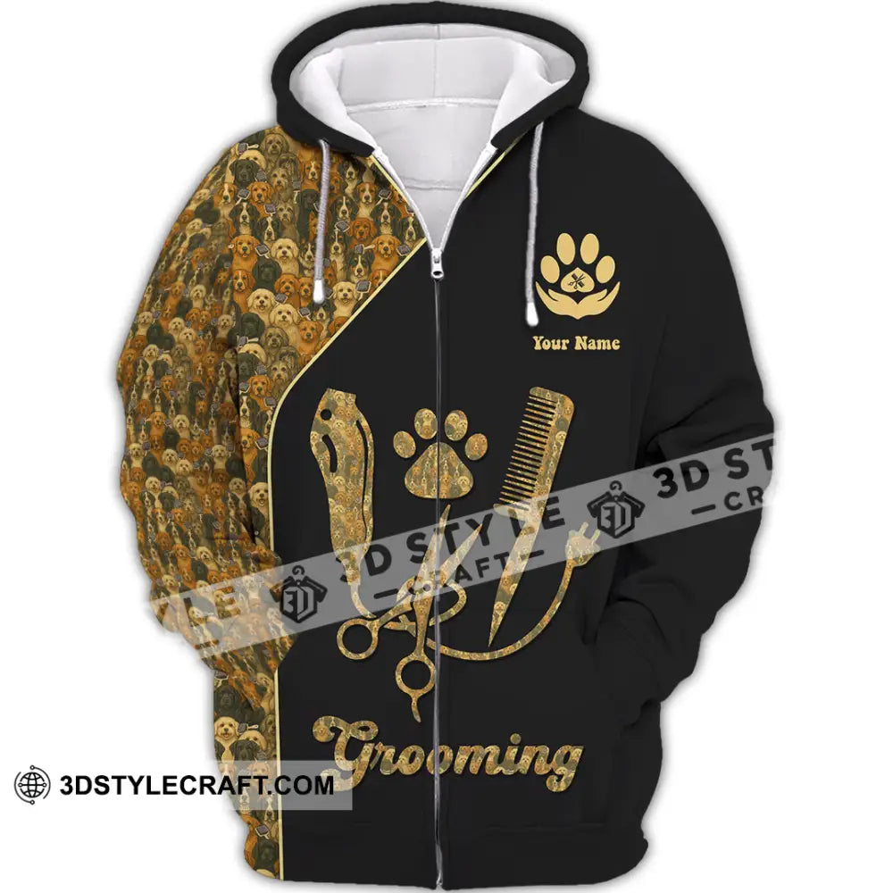 Unisex Shirt Custom Groomer Shirt Zipper Hoodie / S T shirt