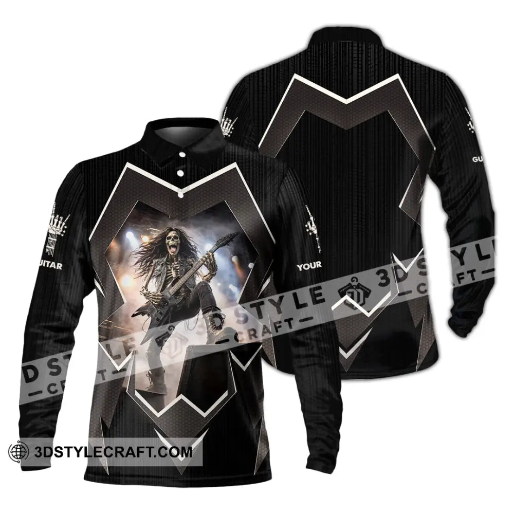 Unisex Shirt - Custom Guitar Shirt - Long Sleeve Polo / S - T-shirt