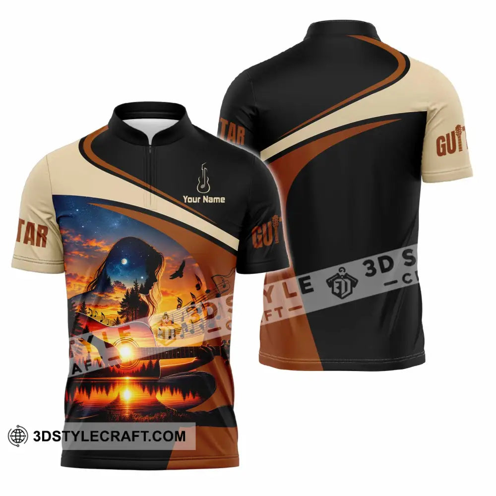 Unisex Shirt - Custom Guitar Shirt - Zipper Polo Shirt / S - T-shirt