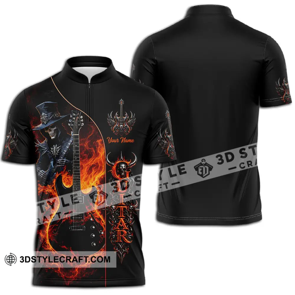 Unisex Shirt - Custom Guitar Shirt - Zipper Polo Shirt / S - T-shirt