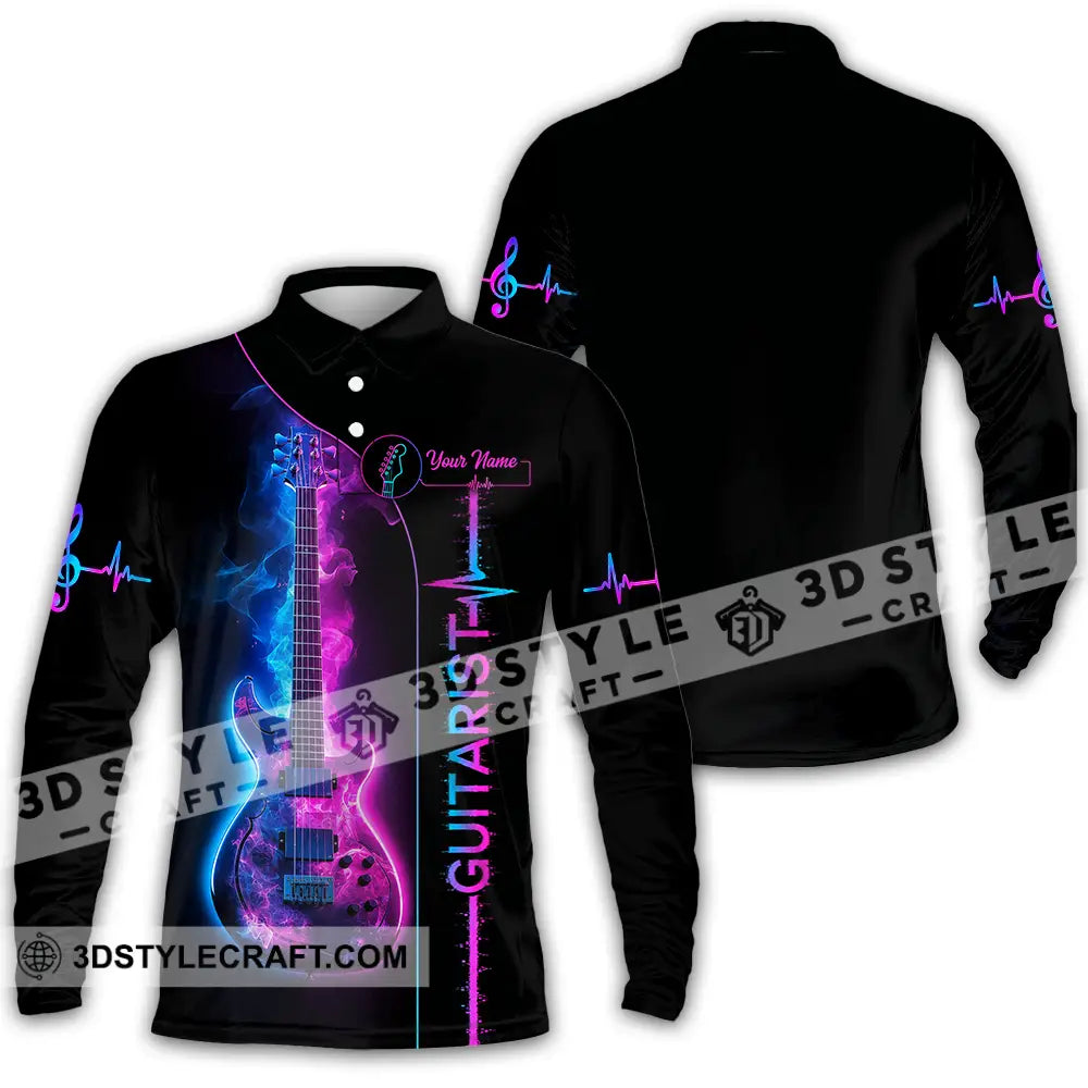 Unisex Shirt - Custom Guitarist Shirt - Long Sleeve Polo / S - T-shirt
