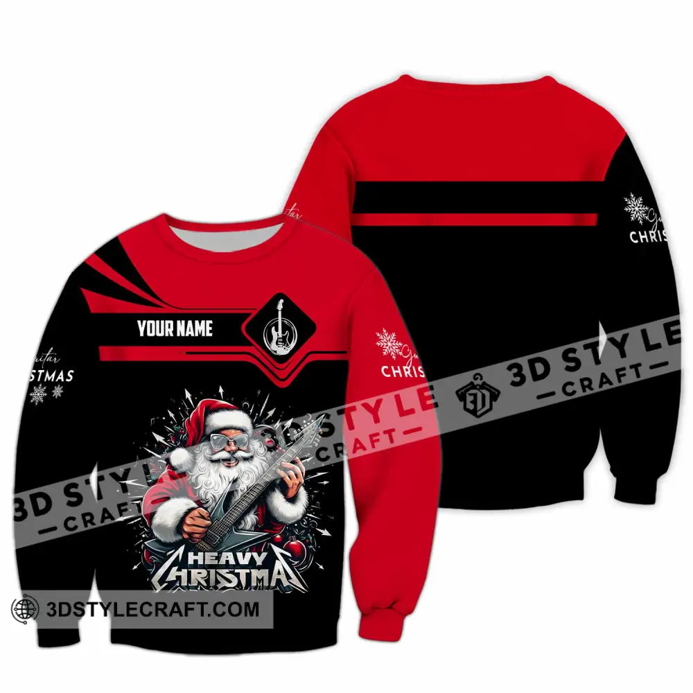 Unisex Shirt - Custom Guitarist Santa Shirt Long Sleeve / S T-shirt