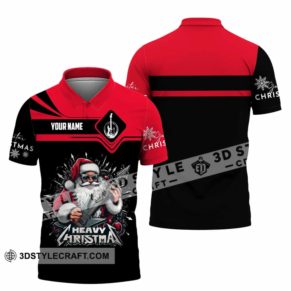 Unisex Shirt - Custom Guitarist Santa Shirt Polo Shirt / S T-shirt