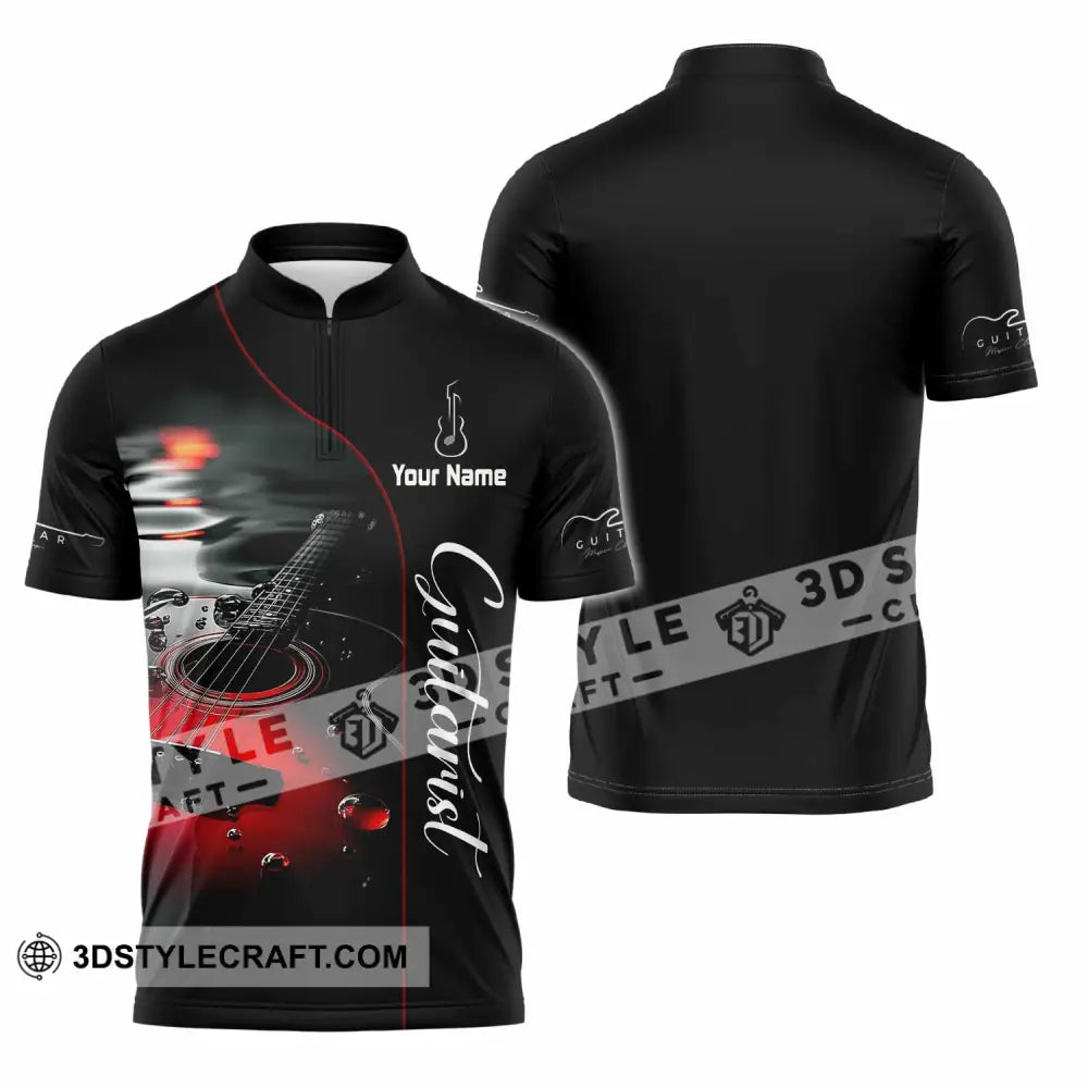 Unisex Shirt - Custom Guitarist Shirt - Zipper Polo Shirt / S - T-shirt
