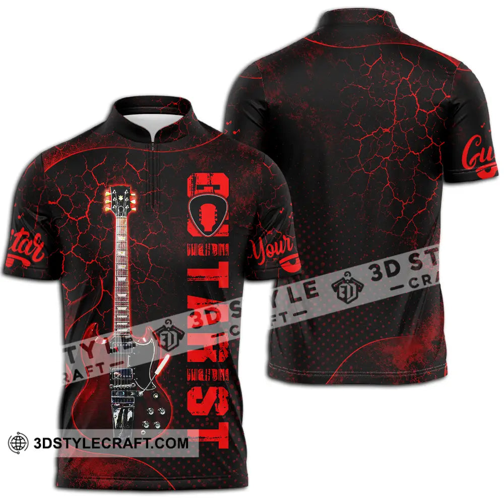 Unisex Shirt - Custom Guitarist Shirt - Zipper Polo Shirt / S - T-shirt