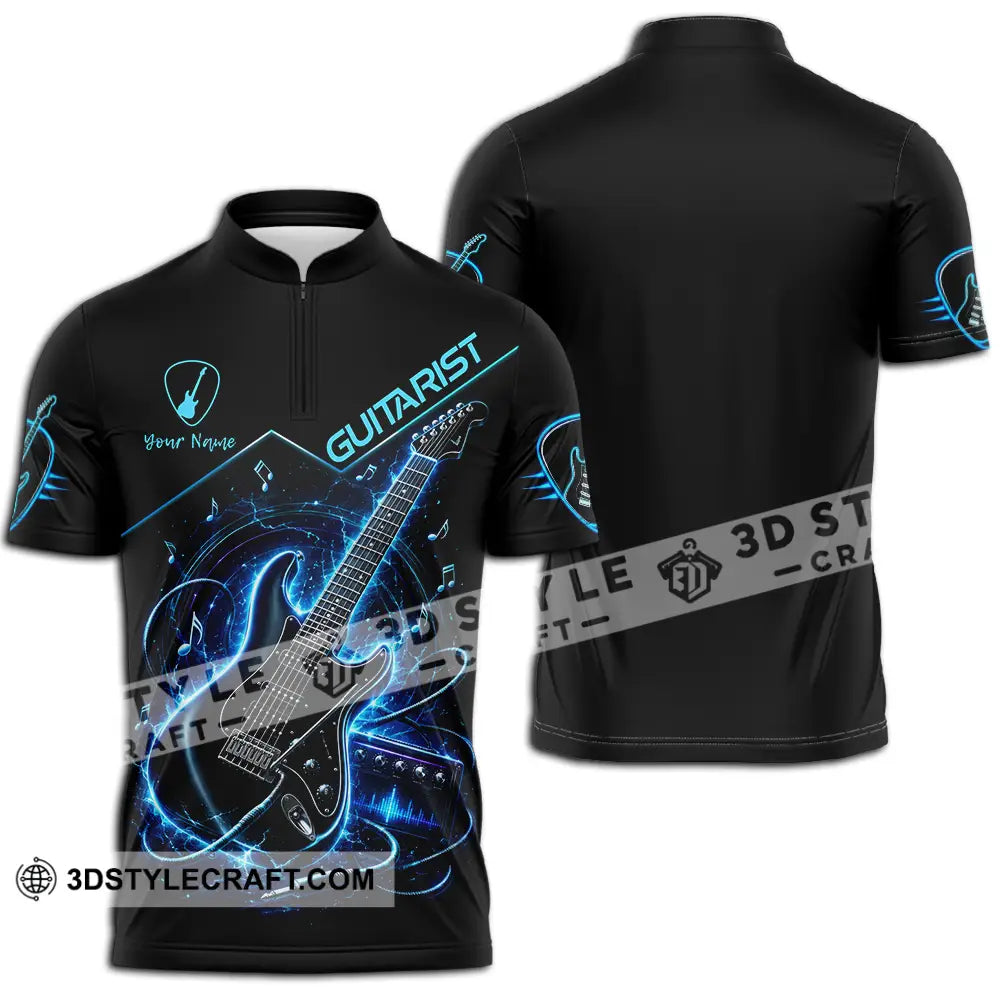 Unisex Shirt - Custom Guitarist Shirt - Zipper Polo Shirt / S - T-shirt