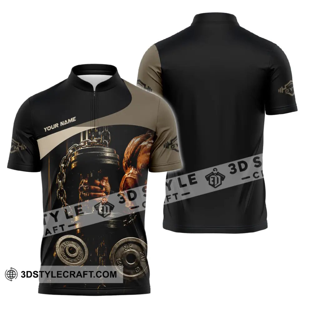 Unisex Shirt - Custom Gym Shirt - Zipper Polo Shirt / S - T-shirt