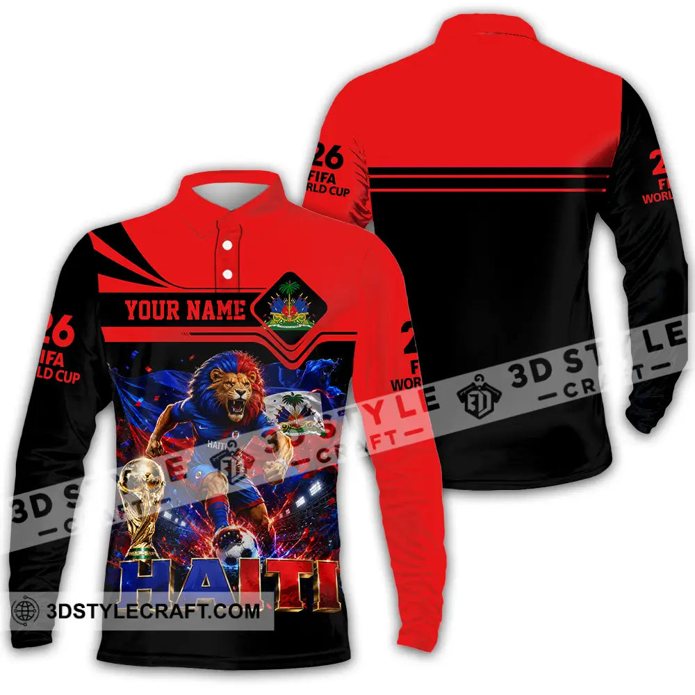 Unisex Shirt - Custom Haiti World Cup 2026 Shirt - Long Sleeve Polo / S - T-shirt