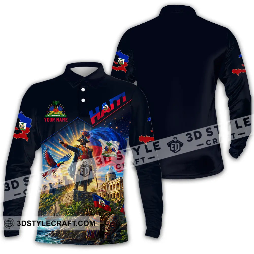 Unisex Shirt - Custom Haiti Shirt - Long Sleeve Polo / S - T-shirt