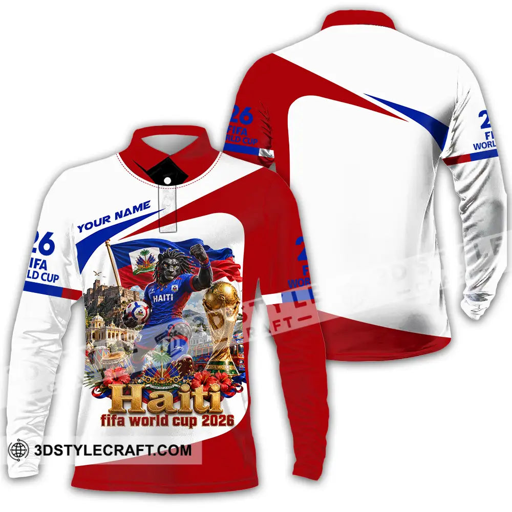Unisex Shirt - Custom Haiti World Cup 2026 Shirt - Long Sleeve Polo / S - T-shirt