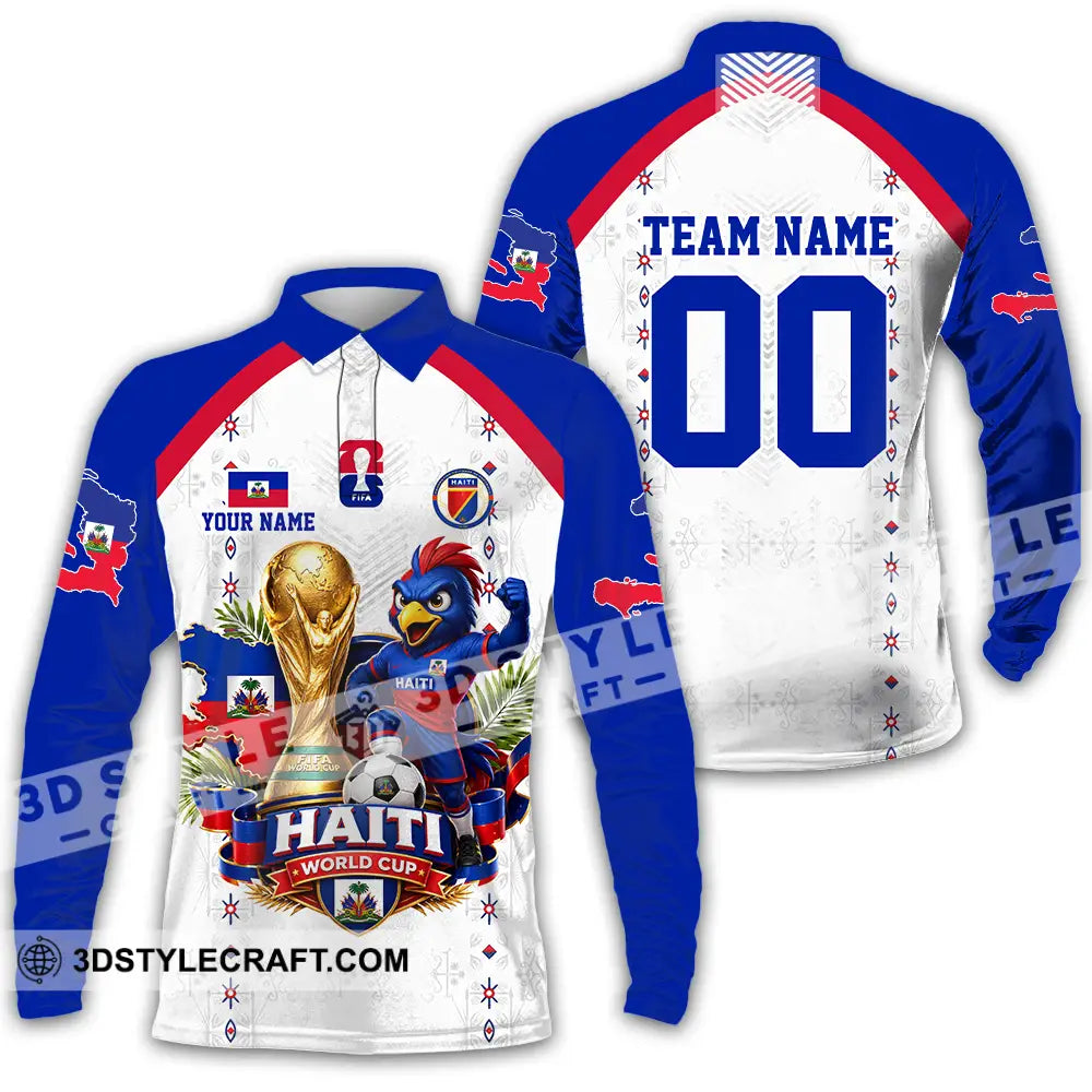 Unisex Shirt - Custom Haiti World Cup 2026 Shirt - Long Sleeve Polo / S - T-shirt
