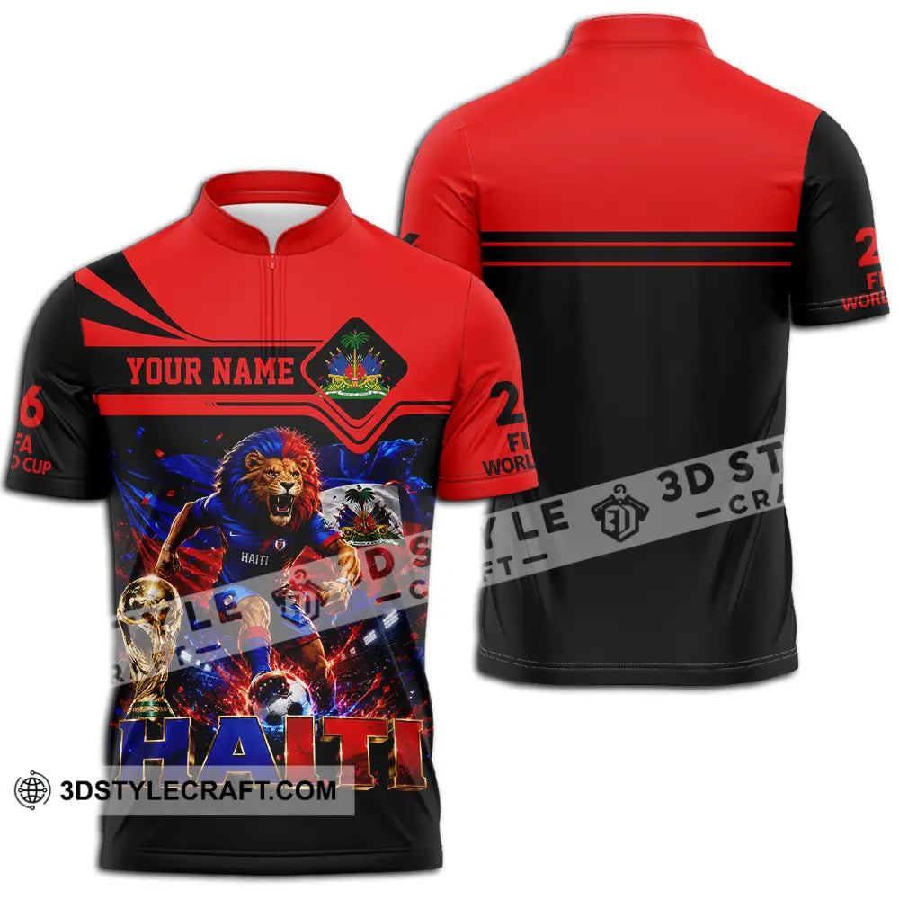Unisex Shirt - Custom Haiti World Cup 2026 Shirt - Zipper Polo Shirt / S - T-shirt