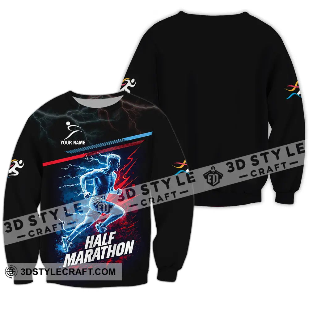 Unisex Shirt - Custom Half Marathon 3D Shirt Long Sleeve / S T-shirt