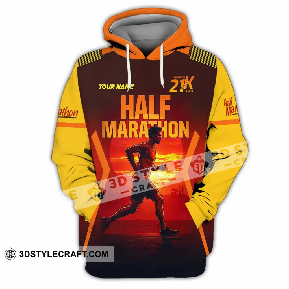 Unisex Shirt - Custom Half Marathon Run 3D Shirt Hoodie / S T-shirt