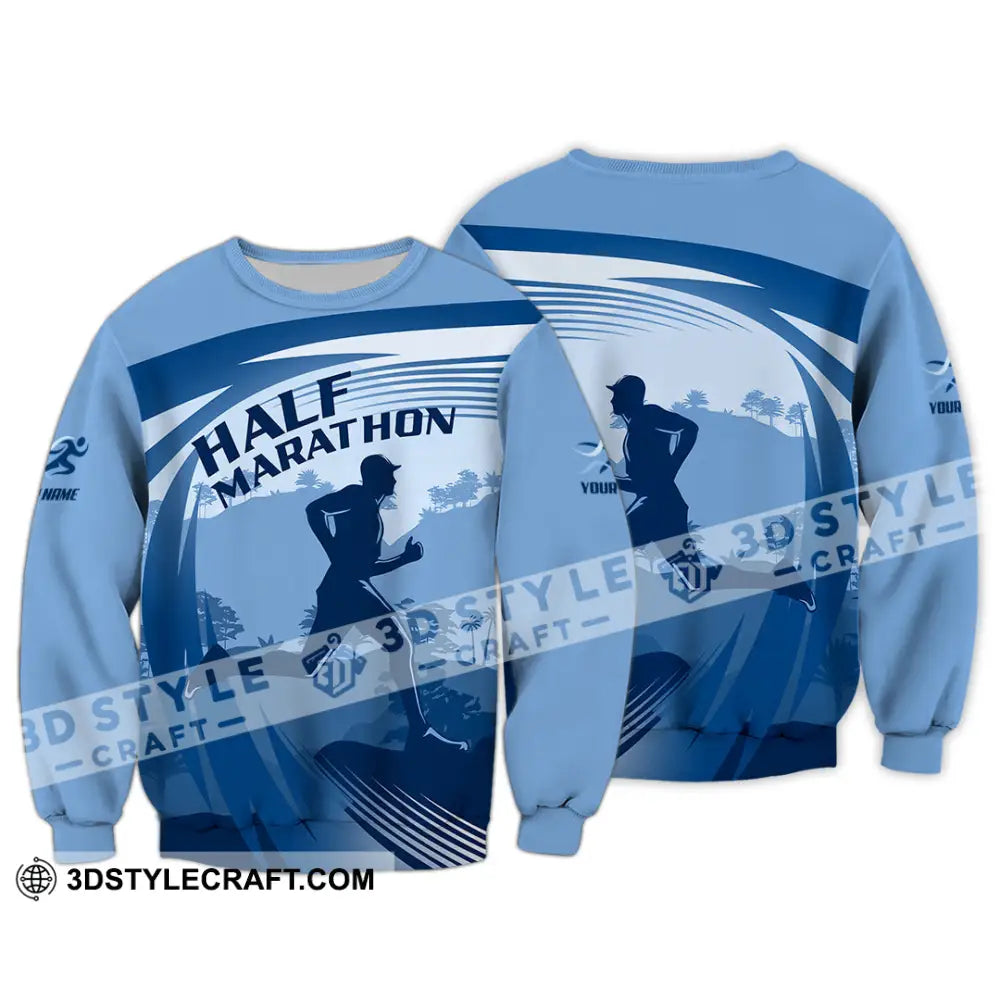 Unisex Shirt - Custom Half Marathon Run 3D Shirt Long Sleeve / S T-shirt