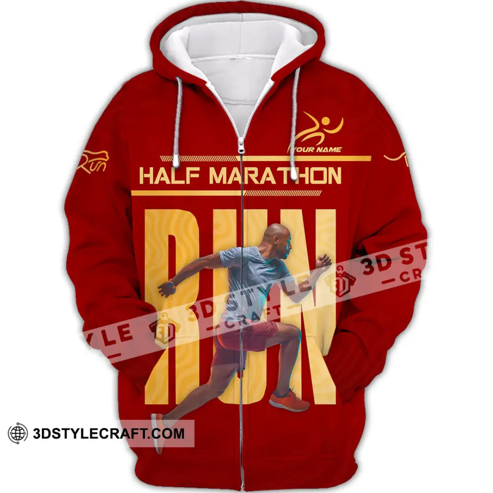Unisex Shirt - Custom Half Marathon Run 3D Shirt Zipper Hoodie / S T-shirt