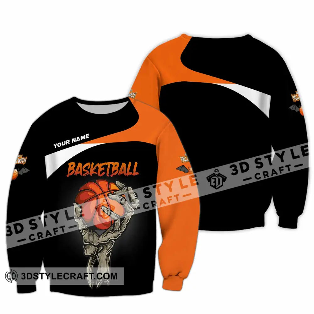 Unisex Shirt Custom Halloween Basketball Sport Shirt Long Sleeve / S T shirt
