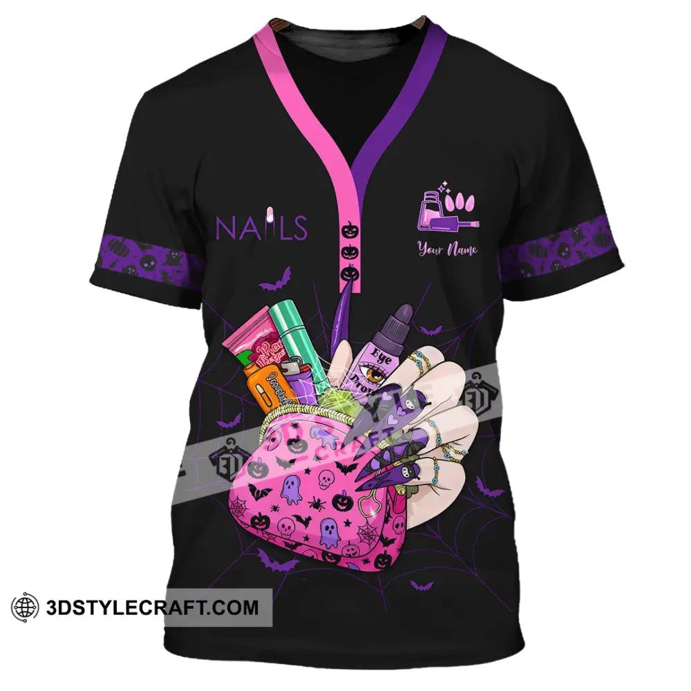 Unisex Shirt Custom Halloween Nails Artist Shirt T Shirt / S T shirt
