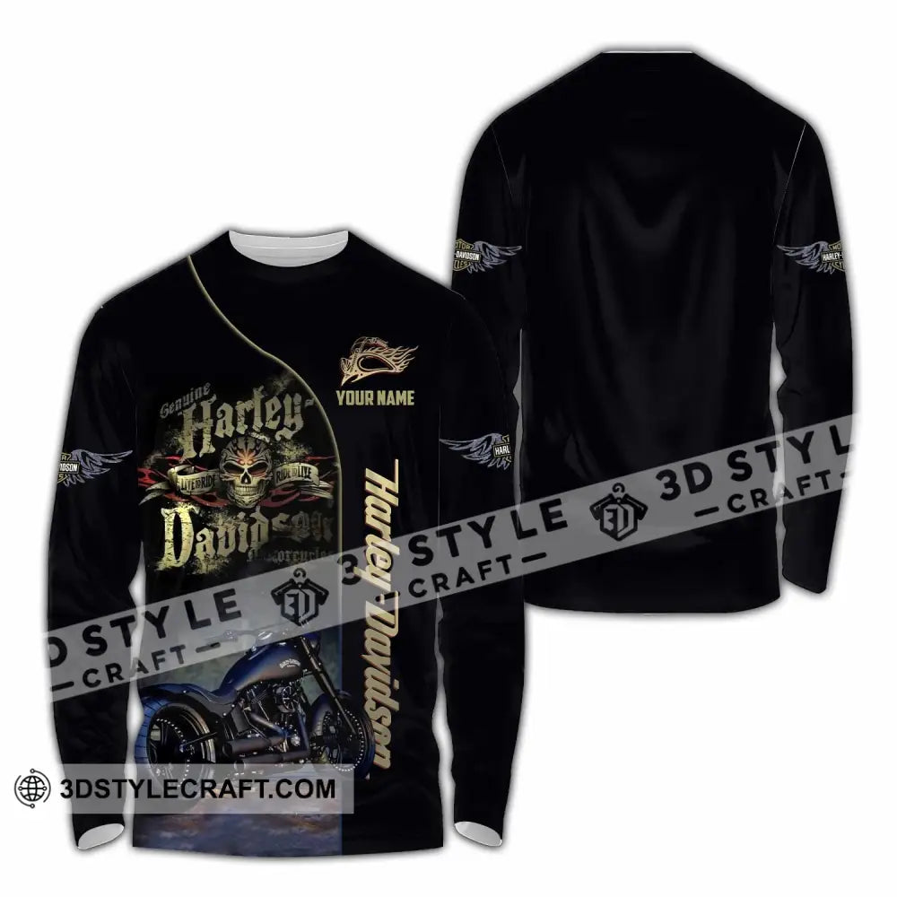 Unisex Shirt - Custom Harley Davidson Shirt Long Sleeve Shirt / S T-shirt