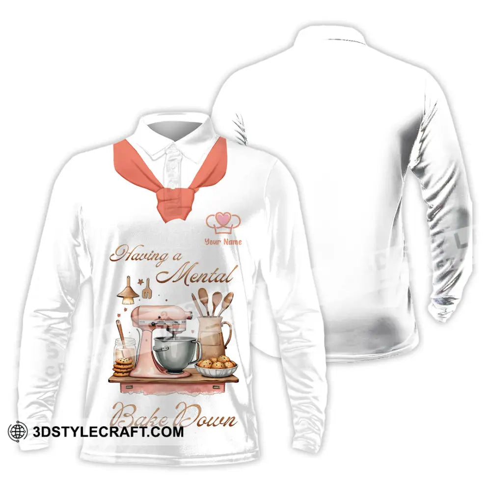 Unisex Shirt - Custom Having A Metal Baker Shirt Long Sleeve Polo / S T-shirt