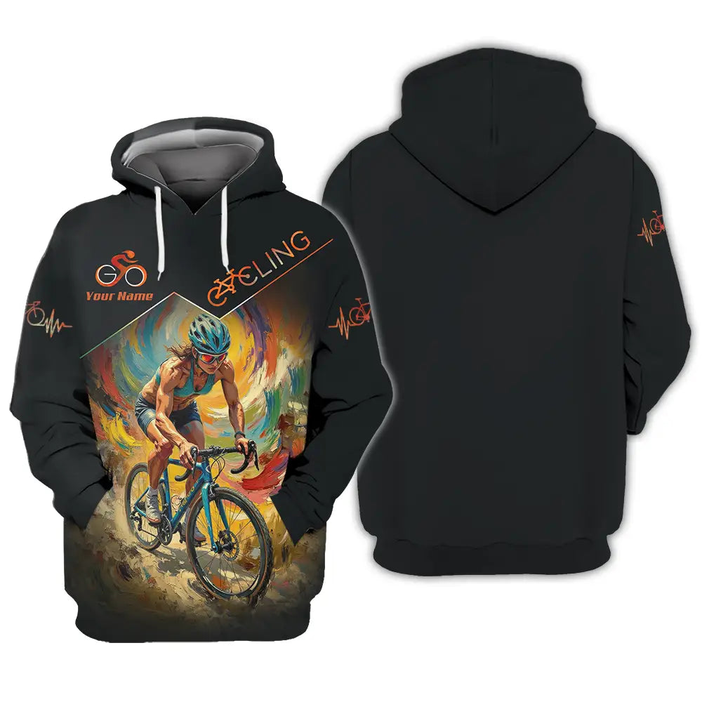 Unisex Shirt - Custom Heartbeat Cycling Lover Shirt Hoodie / S T-shirt