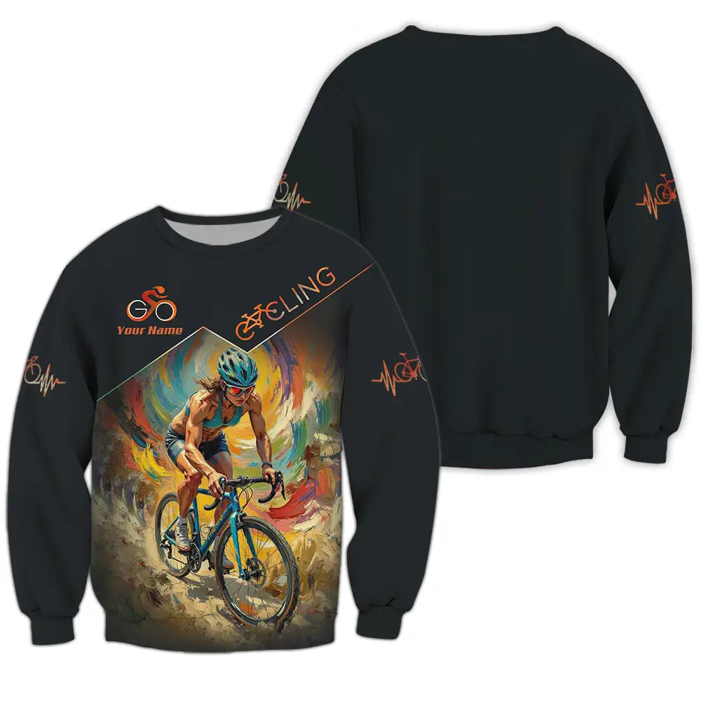 Unisex Shirt - Custom Heartbeat Cycling Lover Shirt Long Sleeve / S T-shirt