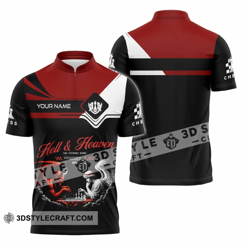 Unisex Shirt Custom Hell And Heaven Shirt Zipper Polo Shirt / S T shirt