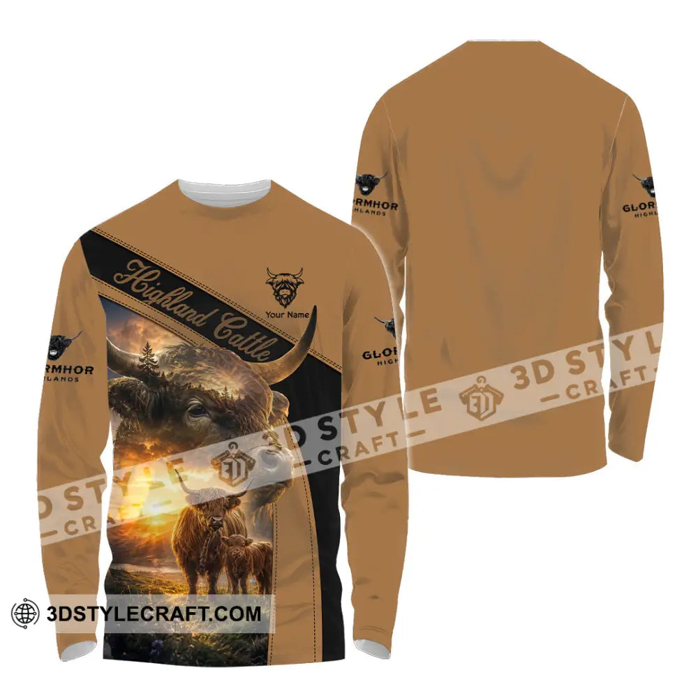 Unisex Shirt - Custom Highland Cattle Shirt - Long Sleeve Shirt / S - T-shirt