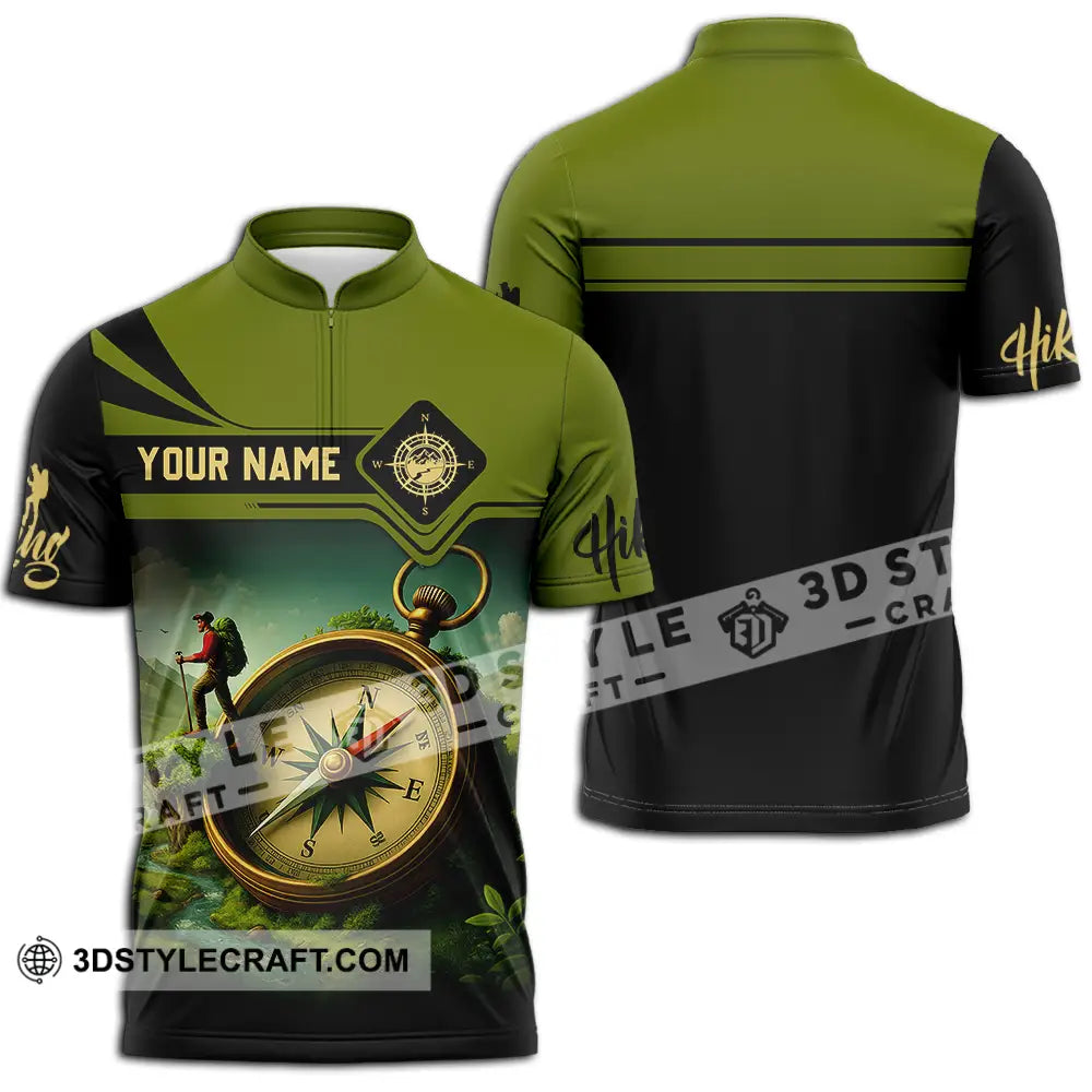 Unisex Shirt - Custom Hiking Lover Shirt Zipper Polo Shirt / S T-shirt