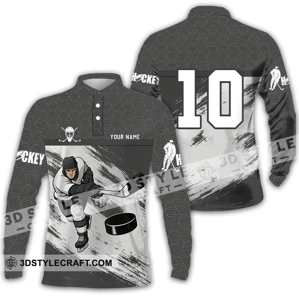 Unisex Shirt - Custom Hockey Shirt Long Sleeve Polo / S T-shirt