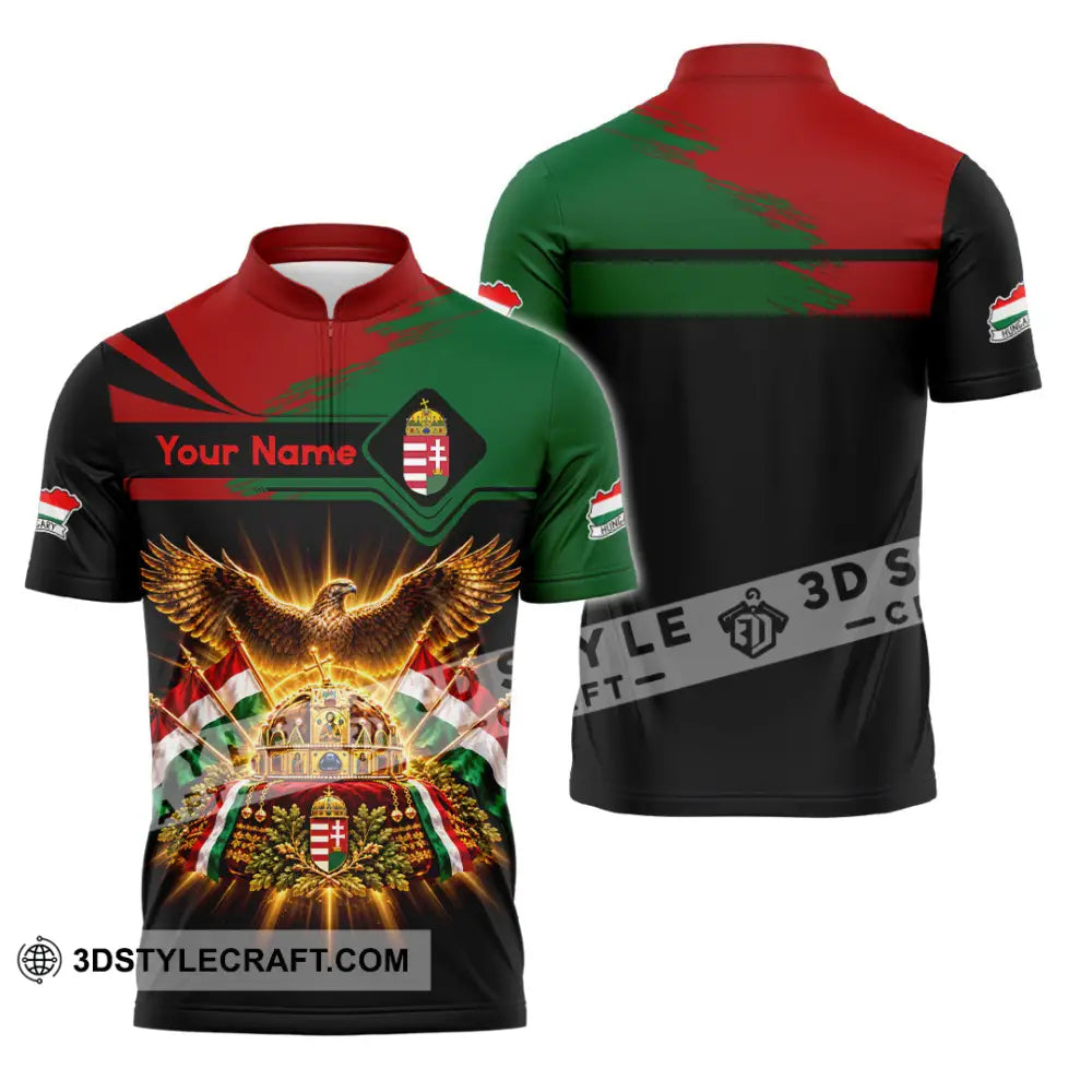 Unisex Shirt - Custom Hungary Shirt - Zipper Polo Shirt / S - T-shirt