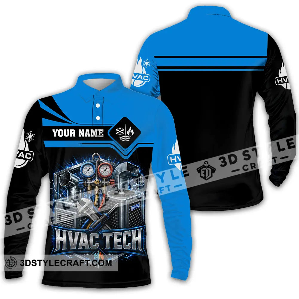 Unisex Shirt - Custom Hvac Tech Shirt - Long Sleeve Polo / S - T-shirt