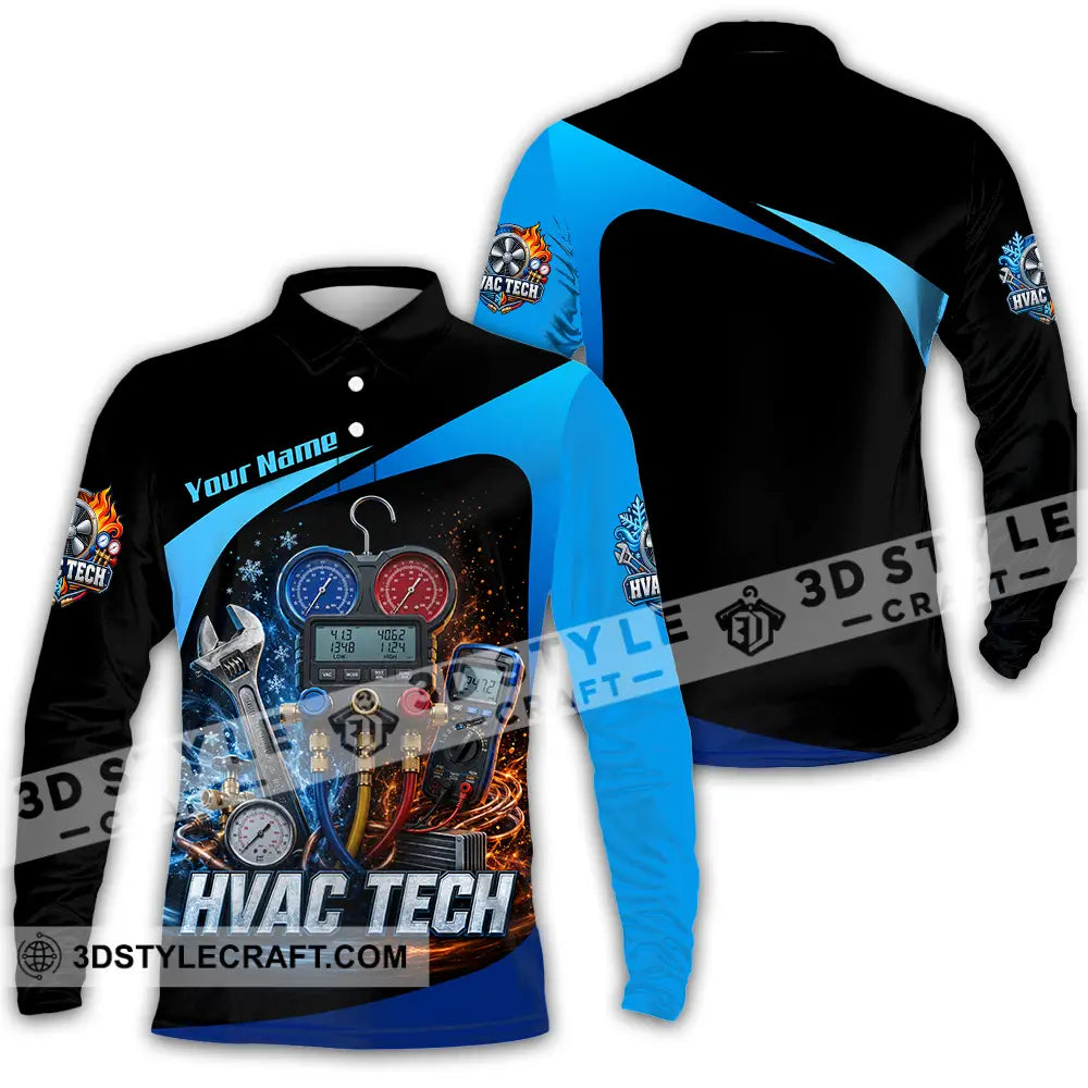 Unisex Shirt - Custom HVAC Tech Shirt - Long Sleeve Polo / S - T-shirt