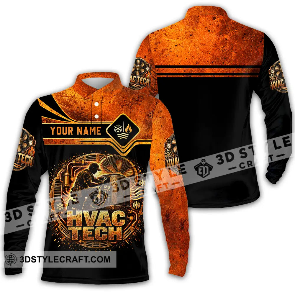 Unisex Shirt - Custom HVAC Tech Shirt - Long Sleeve Polo / S - T-shirt