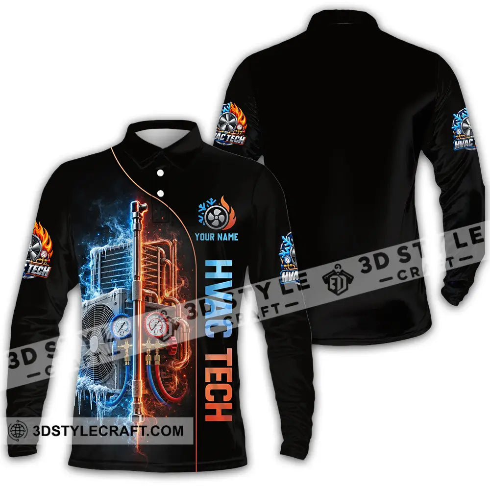 Unisex Shirt - Custom HVAC Tech Shirt - Long Sleeve Polo / S - T-shirt