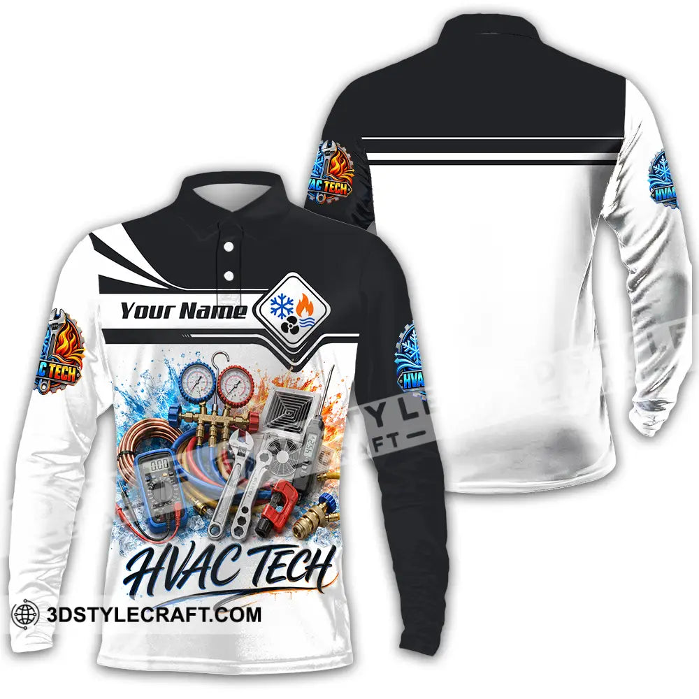 Unisex Shirt - Custom Hvac Tech Shirt - Long Sleeve Polo / S - T-shirt