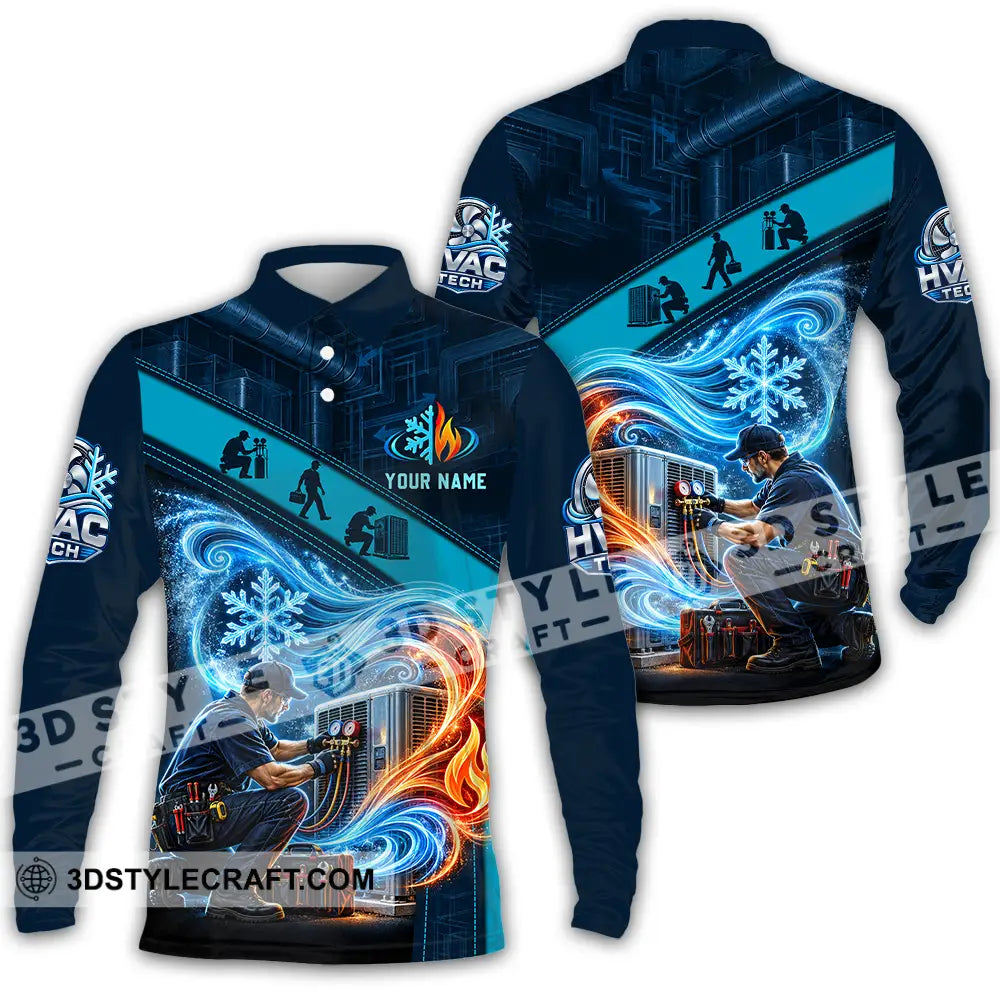 Unisex Shirt - Custom HVAC Tech Shirt - Long Sleeve Polo / S - T-shirt